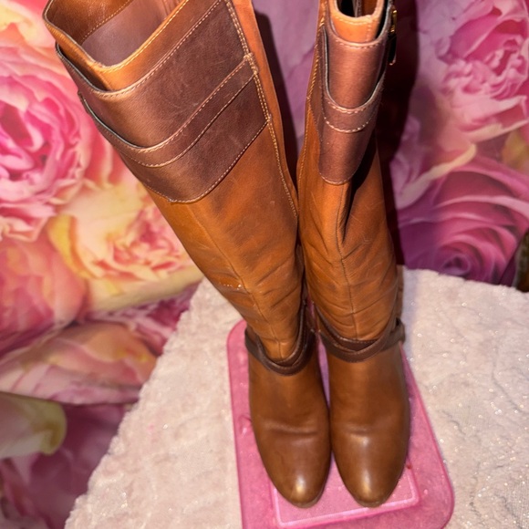 Cole Haan and Nike Air Brown Leather Heeled Boots - Picture 2 of 7